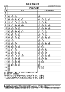 時刻表　ちはら台方面